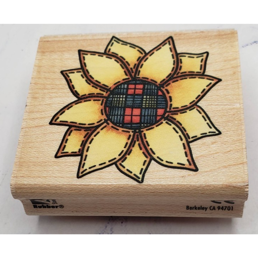 Rubber Stampede Country Sunflower Quilting Wood Mounted Rubber Stamp A1322E